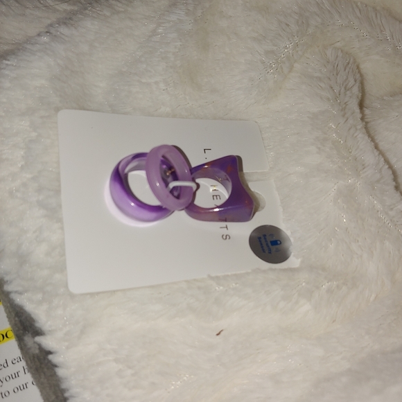 LA Hearts From Pac Sun 3 Purple Ring Matching Combination - Picture 3 of 4